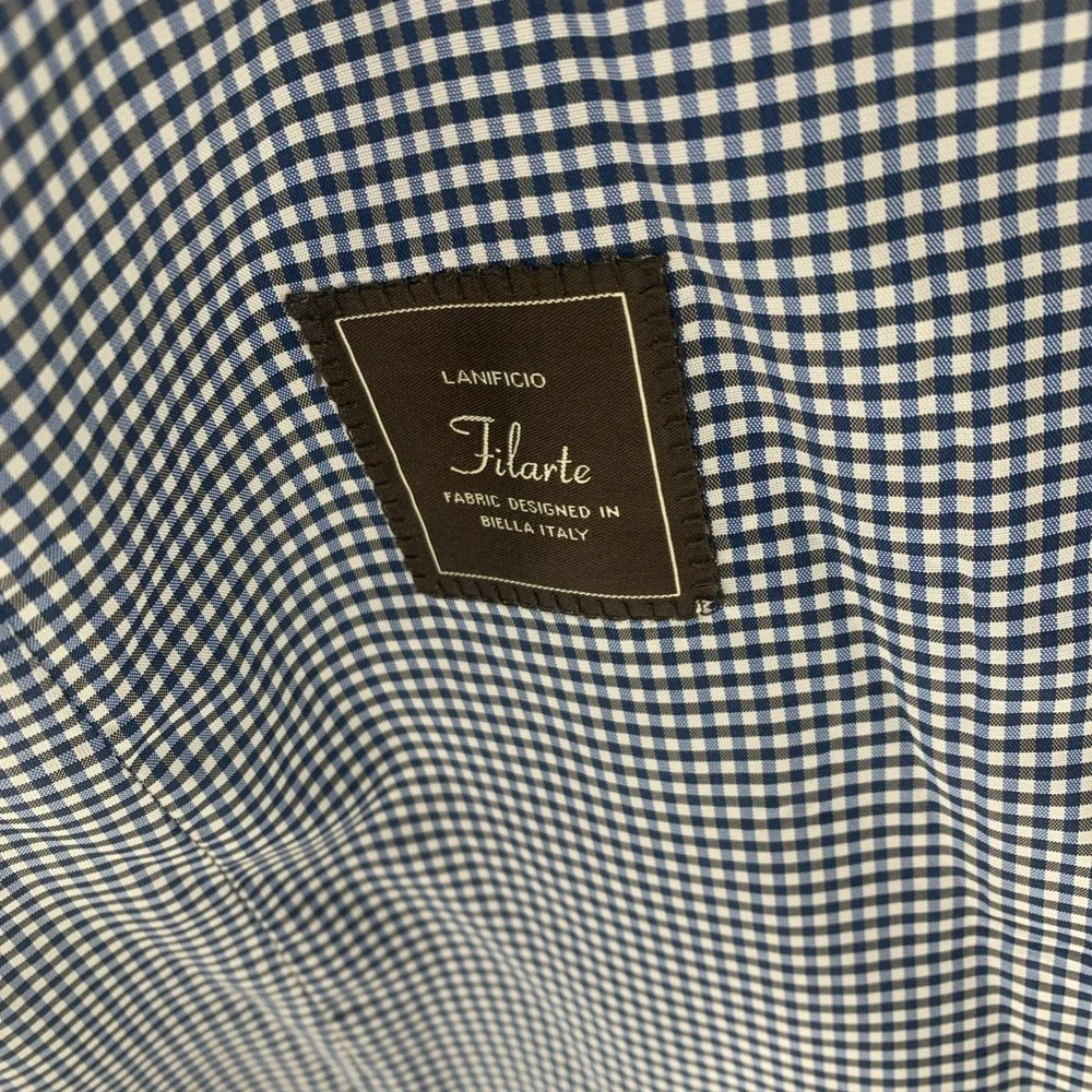 Paul Betenly Jacket Men 40R Blue Blazer Lanificio Filarte Silk Cashmere Wool